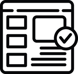 Final beta version icon outline vector. Approved website version. Testing before launching