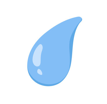 recommend clip art: Water drop falling, leaking. Blue aqua blob falls. Wet, rain symbol. Clear pure clean fluid, waterdrop. Raindrop icon. Watery design element. Flat vector illustration isolated on white background