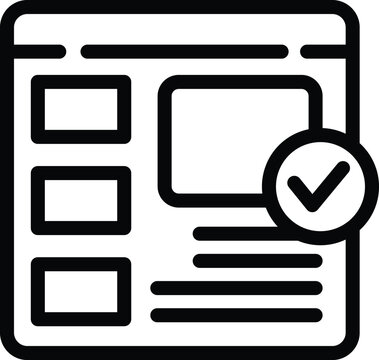 recommend clip art: Final beta version icon outline vector. Approved website version. Testing before launching