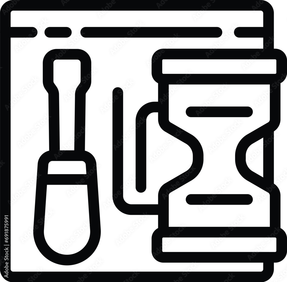 Poster website technical maintenance icon outline vector. tech online development. coding software design