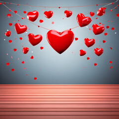 valentines background with hearts, generative AI