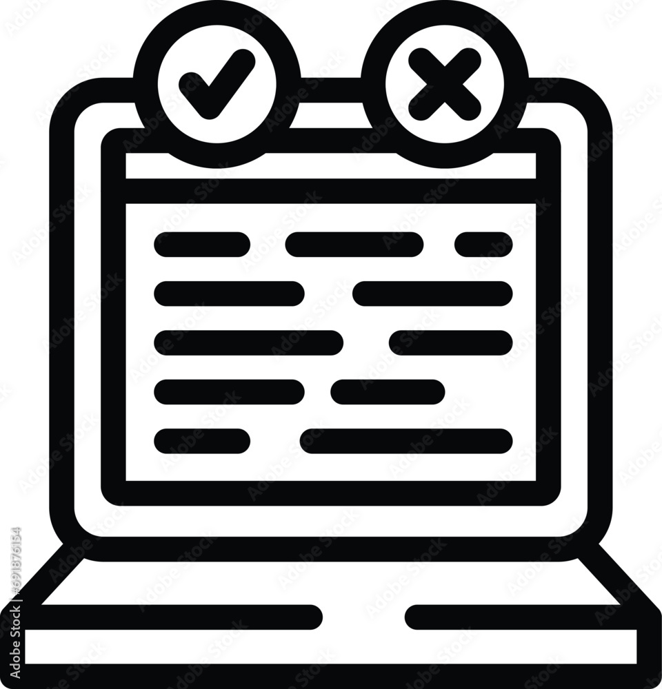 Poster beta version evaluation icon outline vector. release live platform. beta debugging showcase