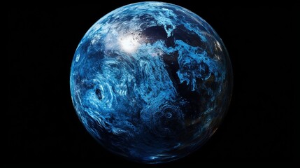blue crystal ball on black background generated by AI tool