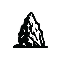 logotype of a mountain, black and white, isolated