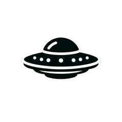logotype of a UFO, black and white, isolated
