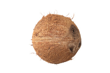 peeled coconuts on a white background