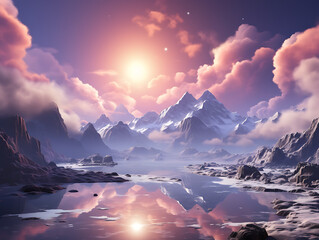 sunrise over the mountains