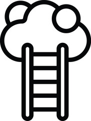 Decision making ladder icon outline vector. Difficult choice solution. Solution oriented mindset