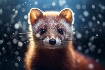 marten in the snow