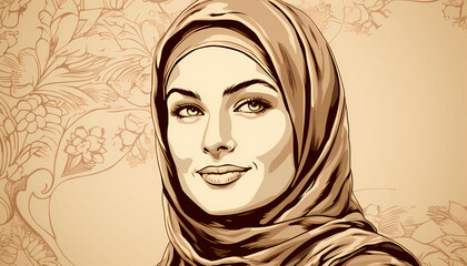 Portrait Of Successful Muslim Businesswoman, a woman wearing a head scarf.