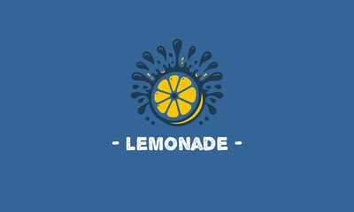 logo design of lemon splash vector flat design