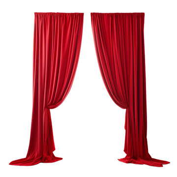 long red curtains Assemble a scene on stage