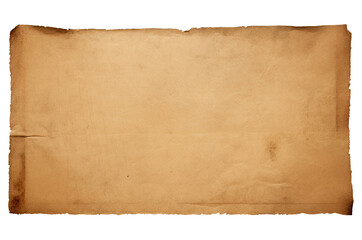 Obraz premium Blank old paper sheet isolated on transparent background