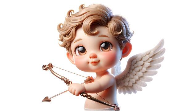 Little cupid baby isolated.