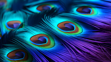 Obraz premium Pea cock tail feather closeup 