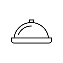 Tray of food vector line icon illustration