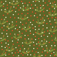 Christmas vector pattern. Seamless retro background. Ornament for gift wrapping paper, fabric, clothes, textile, surface textures, scrapbook.