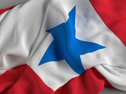 A bandeira do estado do Par&aacute;, regi&atilde;o Norte, Brasil - Ilustra&ccedil;&atilde;o 3D