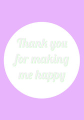 ホイップクリームの文字のケーキの感謝カード