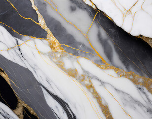 Black and white marble with golden veins