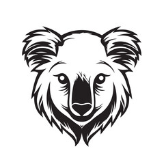 Koala in cartoon, doodle style. Isolated 2d vector illustration in logo, icon, sketch style, Eps 10, black and white. AI Generative