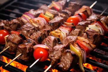 Grilled meat on skewers Grilled shish kebabs