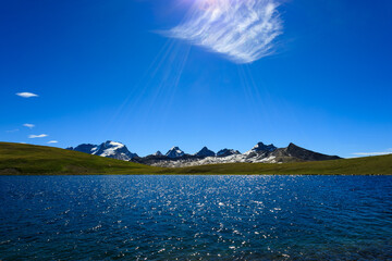 Lago Rosset, al Nivolet. Sullo sfondo il Gran Paradiso