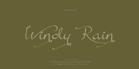 Abstract Fashion font alphabet. Minimal modern urban fonts for logo, brand etc. Typography Calligraphy typeface uppercase lowercase and number. vector illustration
