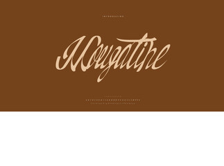 Abstract Fashion font alphabet. Minimal modern urban fonts for logo, brand etc. Typography Calligraphy typeface uppercase lowercase and number. vector illustration
