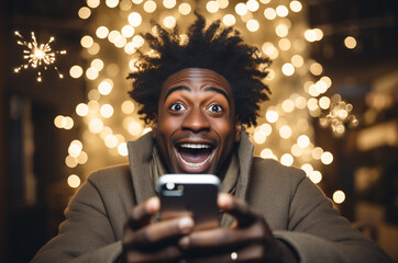Black guy makes a video call on Christmas and congratulates