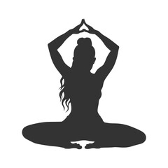Yoga girl silhouette. Vector illustration - obrazy, fototapety, plakaty