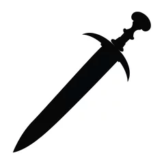 Fotobehang Black flat sword silhouette vector © VYCstore