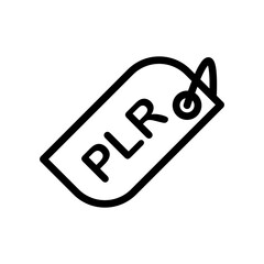 Private Label Rights Icon. plr law to allow someone the right to sell an asset of the seller has the ownership  legally symbol logo. grant permission or private label right to resell or copy vector