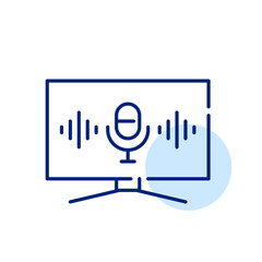 Smart TV. Personal voice assistant. LED tv digital. Pixel perfect, editable stroke icon