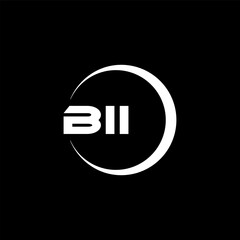 BII letter logo design with black background in illustrator, cube logo, vector logo, modern alphabet font overlap style. calligraphy designs for logo, Poster, Invitation, etc.