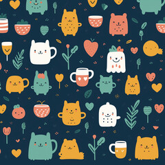 Cute repeated Pattern Logo Banner