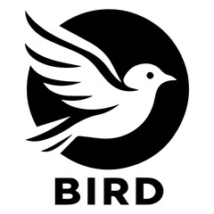 Fototapeta na wymiar Bird Logo vector art illustration black color, Bird logo icon vector illustration