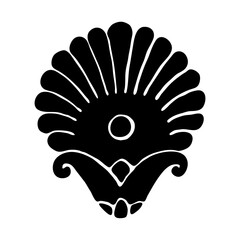 Egyptian floral moti. Flower lotus icon.