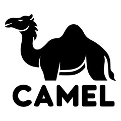 Camel Logo vector art illustration black color, Camel Logo silhouette, camel icon isolated with white background