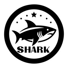 Shark logo art vector illustration, shark logo design vector, shark icon vector silhouette