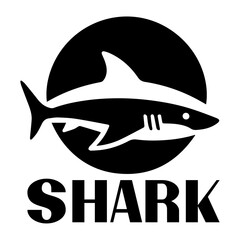 Shark logo art vector illustration, shark logo design vector, shark icon vector silhouette