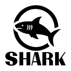 Shark logo art vector illustration, shark logo design vector, shark icon vector silhouette