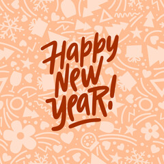 Great background for a winter or Christmas theme. with the inscription Happy New Year!