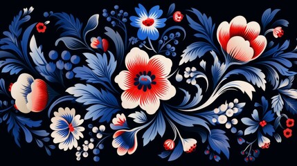 Floral pattern. Vibrant Spirit of colorful with Authentic flowers background.