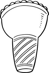 hand drawn ice cream cone illustration.