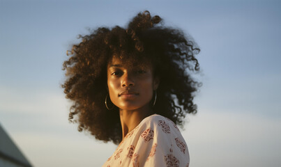 Black Woman Fashion Model Concept - obrazy, fototapety, plakaty