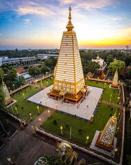 Aerial view of Wat Phra That Nong Bua, in Ubon, Thailand