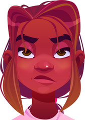 Grumpy Girl Facial Expression