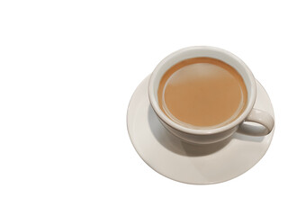 cup of coffee or tea isolated on transparent white background