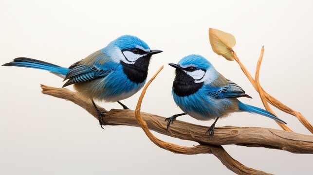 a pair of blue cardinal sitting on branch generated by AI tool